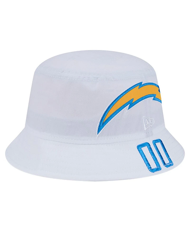 New Era Men's White Los Angeles Chargers Helmet Bucket Hat