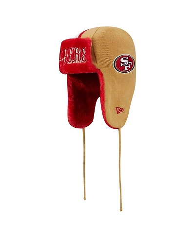 New Era Men's Gold San Francisco 49ers Helmet Head Trapper Knit Hat