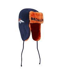 New Era Men's Navy Denver Broncos Helmet Head Trapper Knit Hat