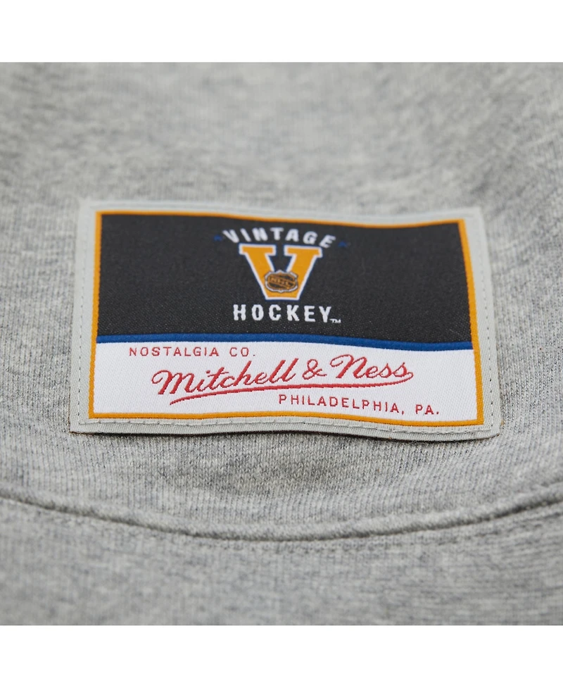 Mitchell & Ness Women's Heather Gray Pittsburgh Penguins Logo Lightweight Pullover Sweatshirt