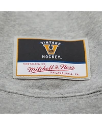 Mitchell & Ness Women's Heather Gray Pittsburgh Penguins Logo Lightweight Pullover Sweatshirt