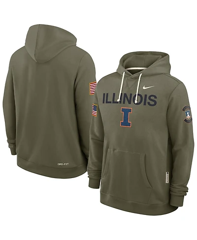 Nike Men's Olive Illinois Fighting Illini 2025 Military Appreciation Dri-fit Hoodie