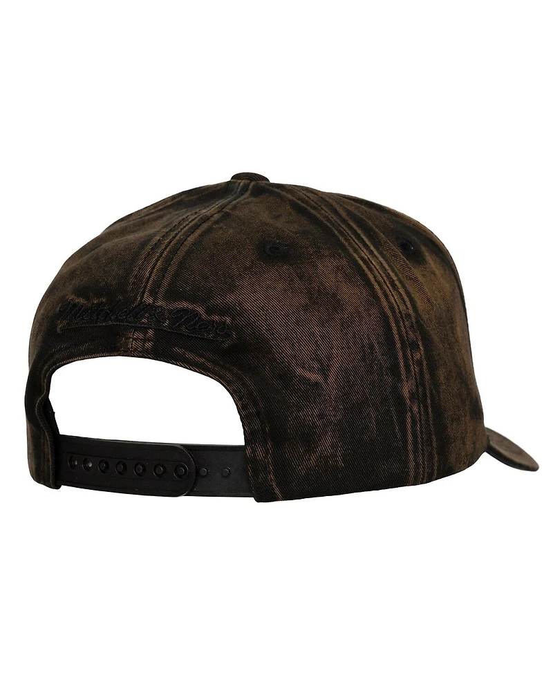 Mitchell & Ness Men's Black Chicago Blackhawks Downtown Snow Wash Pro-Crown Adjustable Hat