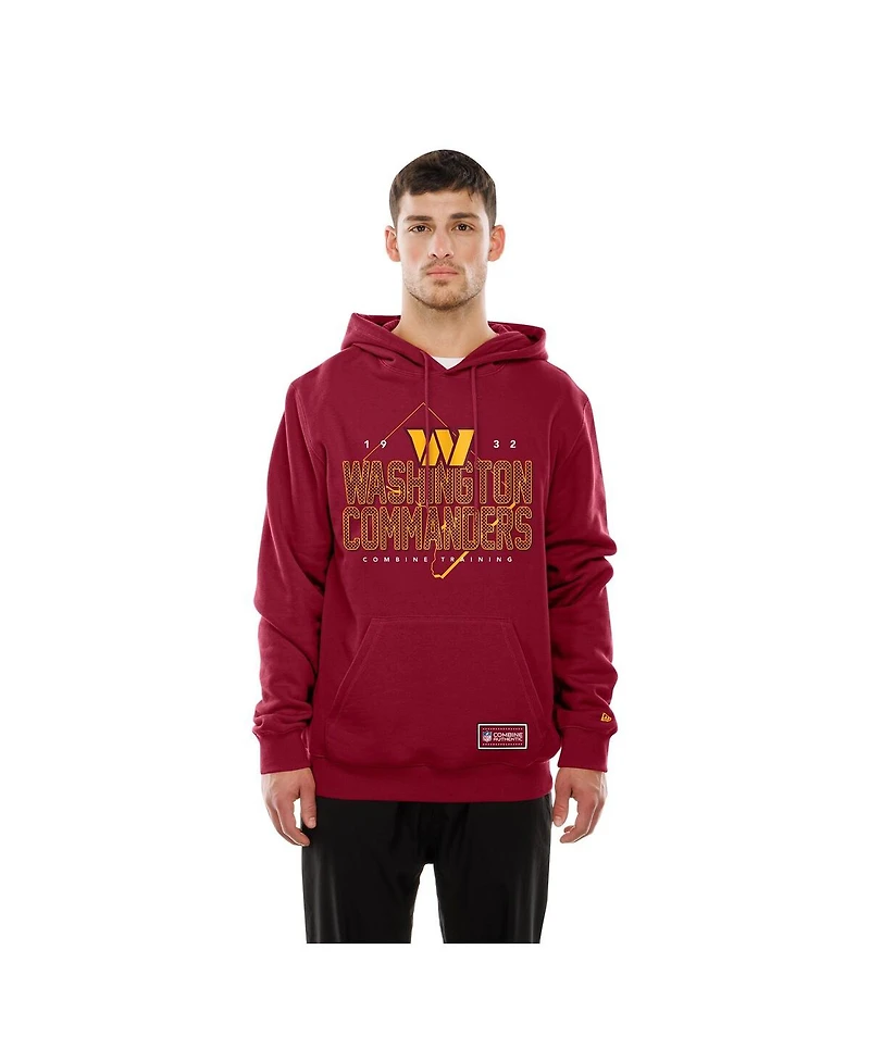 New Era Men's Burgundy Washington Commanders Combine Authentic Local State Throwback Hoodie