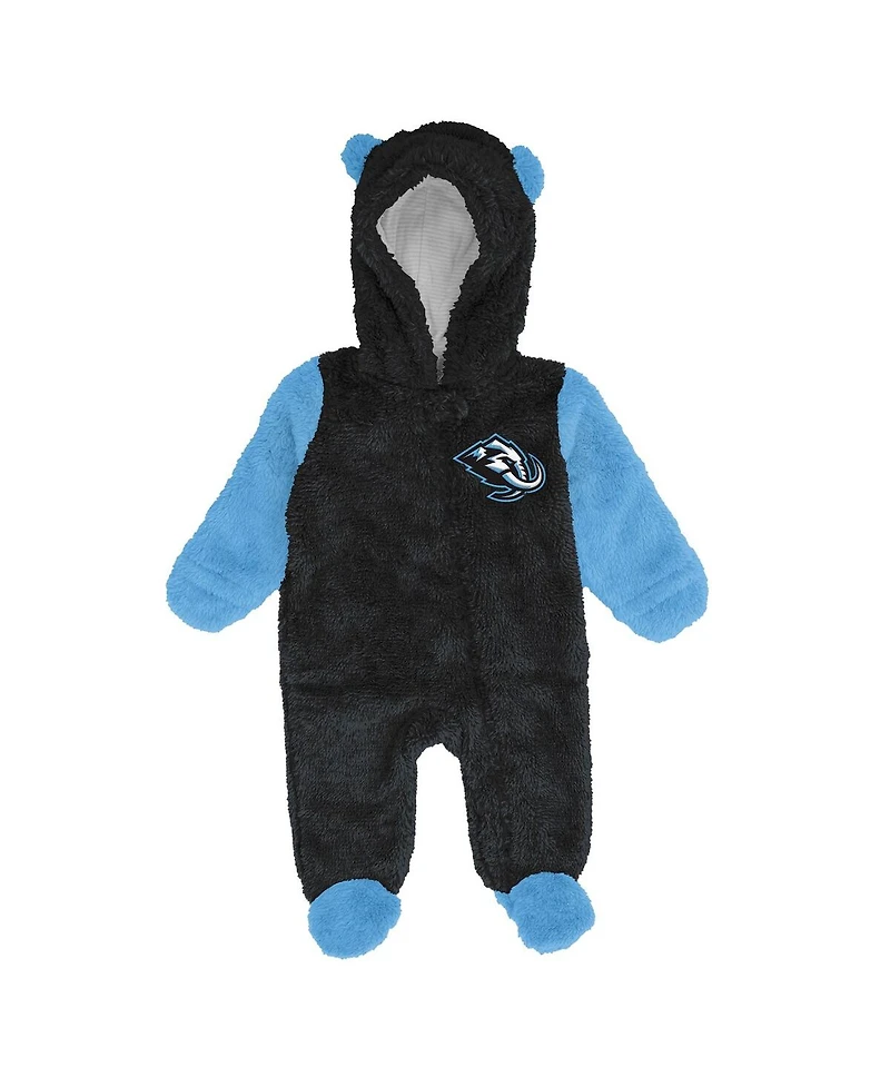 Outerstuff Newborn Black Utah Mammoth Stay Napping Fleece Bunting Full-Zip Hooded Sleeper