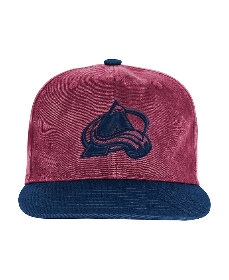 Outerstuff Big Boys and Girls Burgundy/Navy Colorado Avalanche True Retro Deadstock Adjustable Hat