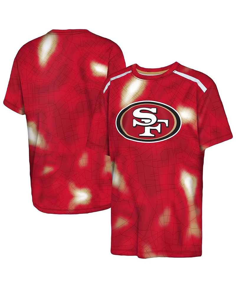 Outerstuff Big Boys and Girls Scarlet San Francisco 49ers End Zone Dri-Tek T-Shirt