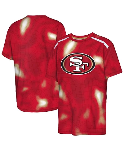 Outerstuff Big Boys and Girls Scarlet San Francisco 49ers End Zone Dri-Tek T-Shirt