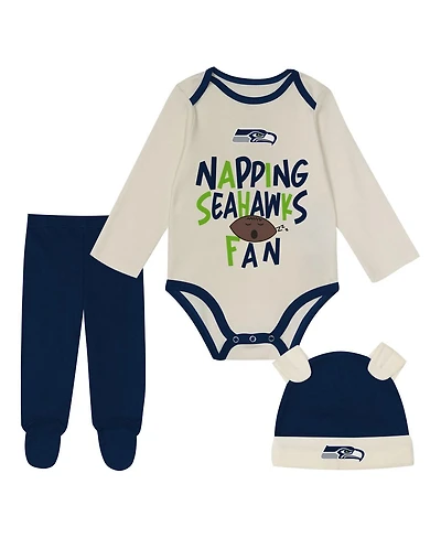 Outerstuff Baby Boys and Girls 3-Pack Seattle Seahawks Little Champ Bodysuit Set