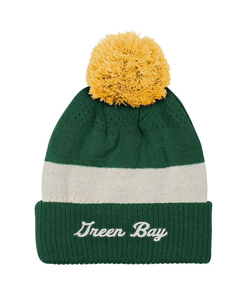 Outerstuff Big Boys and Girls Green Bay Packers Modern Fan Cuffed Knit with Pom Hat