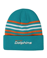 Outerstuff Big Boys and Girls Aqua Miami Dolphins Essentials Cuffed Knit Hat