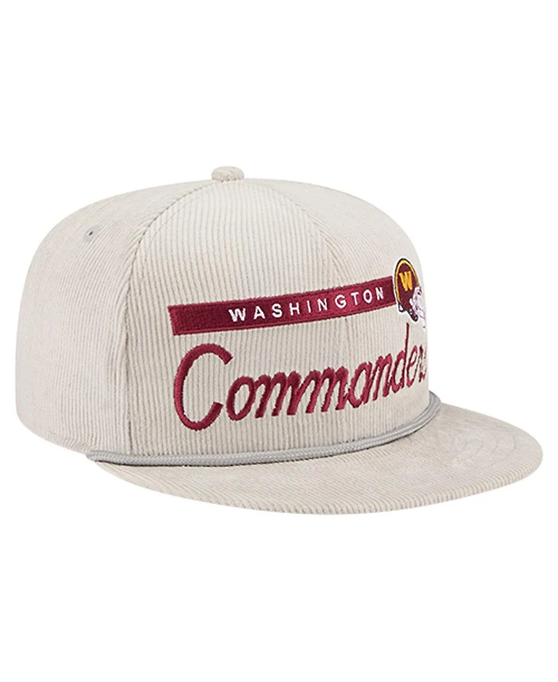 New Era Men's Gray Washington Commanders Cord Rope Corduroy 9FIFTY Snapback Hat