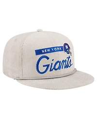 New Era Men's Gray New York Giants Cord Rope Corduroy 9FIFTY Snapback Hat