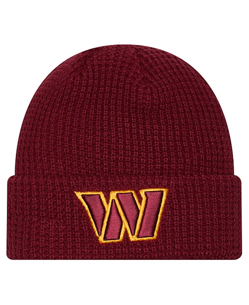 New Era Men's Burgundy Washington Commanders Waffle Cuffed Knit Hat