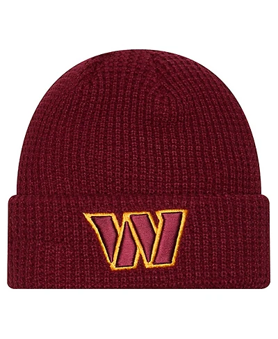 New Era Men's Burgundy Washington Commanders Waffle Cuffed Knit Hat