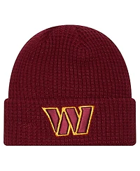 New Era Men's Burgundy Washington Commanders Waffle Cuffed Knit Hat