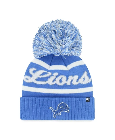 '47 Brand Women's Blue Detroit Lions Spirited Cuffed Knit with Pom Hat