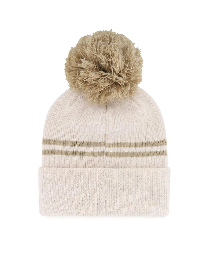 '47 Brand Women's Natural Washington State Cougars Core Inline Latte Cuffed Knit with Pom Hat