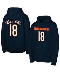 Outerstuff Big Boys and Girls Caleb Williams Navy Chicago Bears Mainliner Player Name Number Hoodie