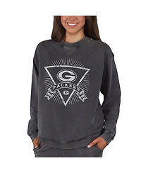 Concepts Sport Women's Charcoal Green Bay Packers Boxy Mist French Terry Long Sleeve Top