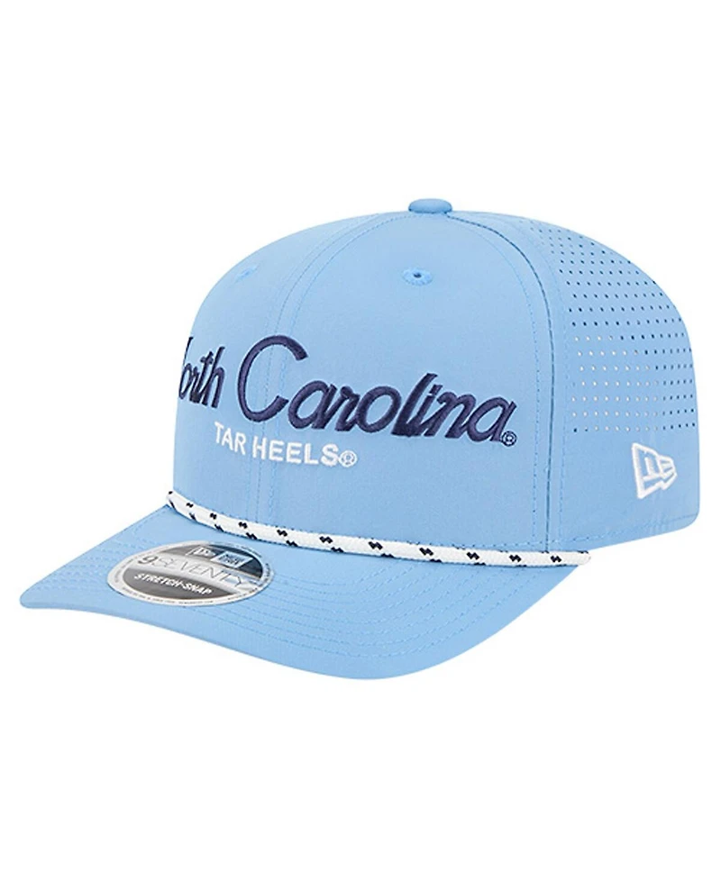 New Era Men's Carolina Blue North Carolina Tar Heels Script Performance Rope 9SEVENTY Adjustable Hat