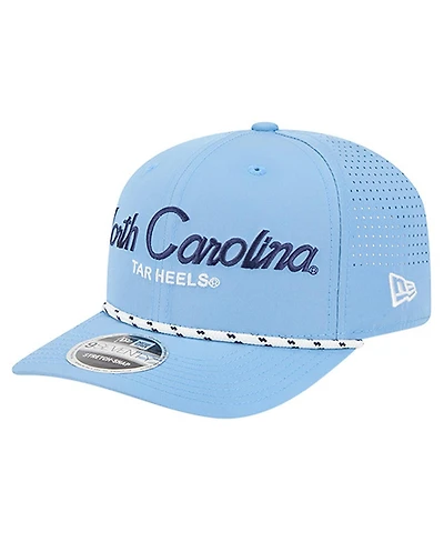 New Era Men's Carolina Blue North Carolina Tar Heels Script Performance Rope 9SEVENTY Adjustable Hat
