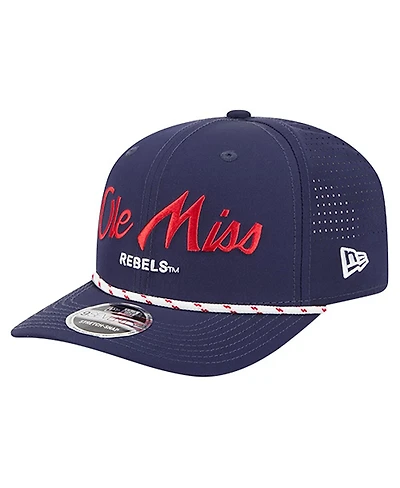 New Era Men's Navy Ole Miss Rebels Script Performance Rope 9SEVENTY Adjustable Hat