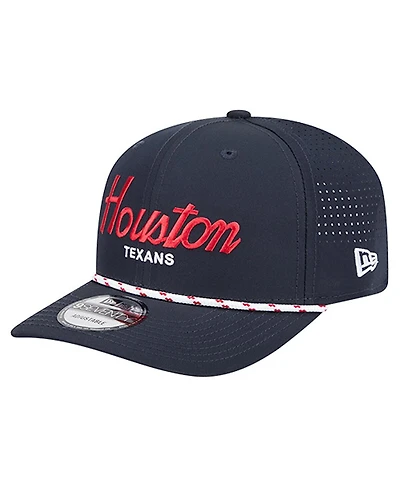 New Era Men's Navy Houston Texans Script 9SEVENTY Adjustable Hat