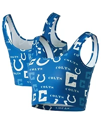 Concepts Sport Women's Royal Indianapolis Colts Mosaic Allover Print Bralette