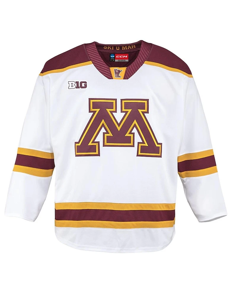 Ccm Men's White Minnesota Golden Gophers Away Replica Hockey Jersey