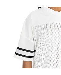 Gameday Couture Women's White Baltimore Ravens Oversized Sporty Mesh V-Neck Top