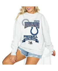 Gameday Couture Women's Ash Indianapolis Colts Oversized Run the Show Pullover Sweatshirt