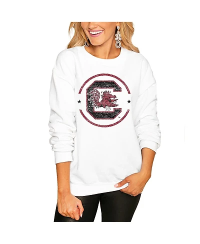 Gameday Couture Women's White South Carolina Gamecocks End Zone Oversized Sweatshirt