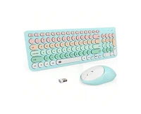 Wireless Keyboard And Mouse Combo - 2.4GHz Cordless, Cute Round Keys, Quiet Slim Set for Laptop, Computer, Tv
