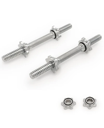 Sunny Health & Fitness Standard 14” Threaded Chrome Dumbbell Bar Set with Star-Lock Collars