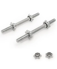 Sunny Health & Fitness Standard 14” Threaded Chrome Dumbbell Bar Set with Star-Lock Collars