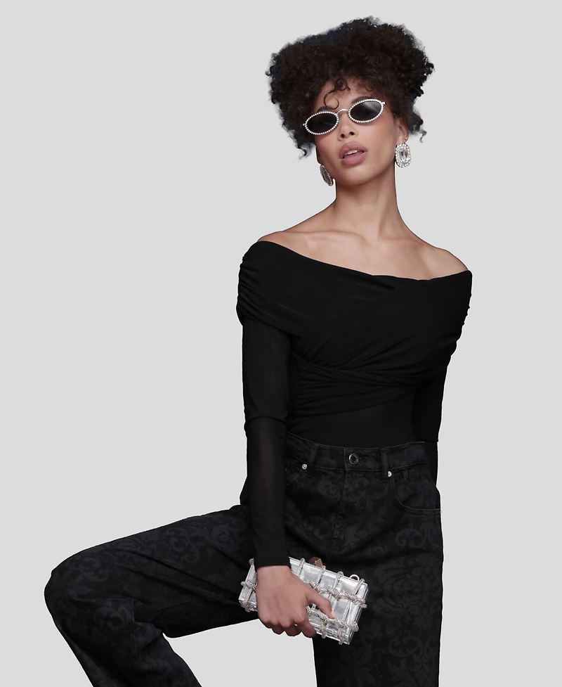 Avec Les Filles Women's Off-The-Shoulder Bodysuit Top