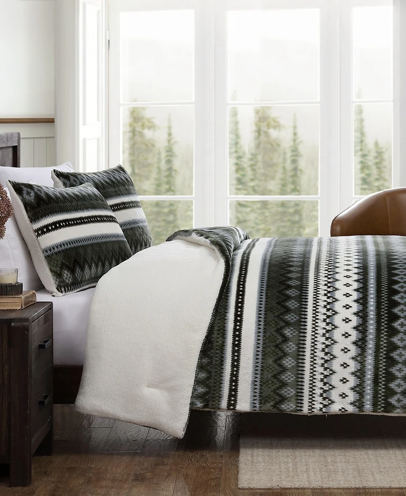 Eddie Bauer Shelton Fair Isle Plush 3-Pc. Comforter Set