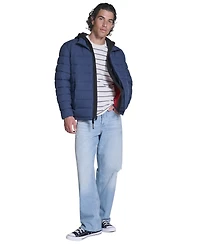 Converse Men's Lightweight Hooded Bib Puffer Jacket