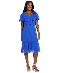 R & M Richards Women's Capelet Short-Sleeve Dress