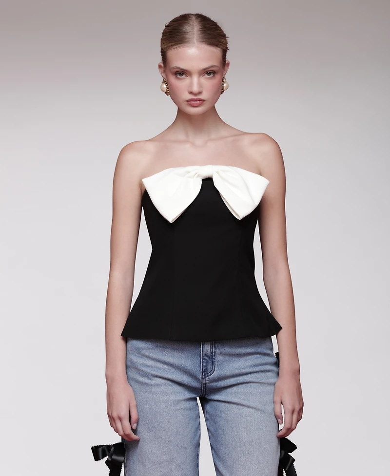 Avec Les Filles Women's Bow Detail Tube Top
