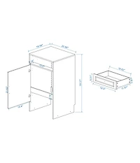 Casainc Robot Vacuum Stand Cabinet with Wheels, Storage Rack with Doors and Drawers, Side Table for Home or Office