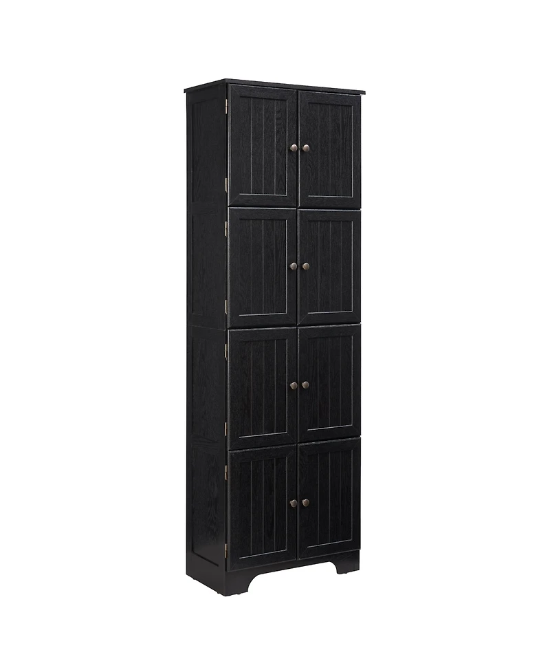 Casainc 72.4" Tall Storage Cabinet with 8 Doors and 4 Shelves, Freestanding Bookshelf for Home Spaces