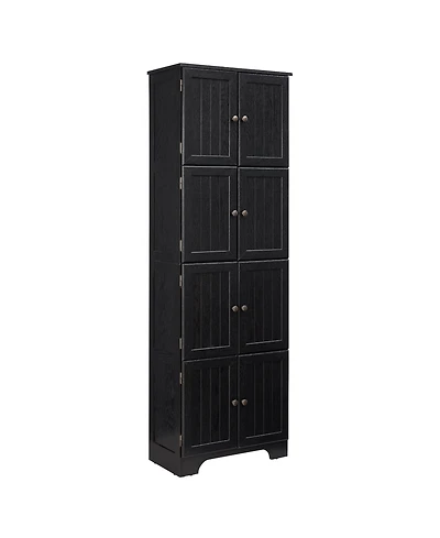 Casainc 72.4" Tall Storage Cabinet with 8 Doors and 4 Shelves, Freestanding Bookshelf for Home Spaces