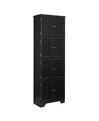 Casainc 72.4" Tall Storage Cabinet with 8 Doors and 4 Shelves, Freestanding Bookshelf for Home Spaces