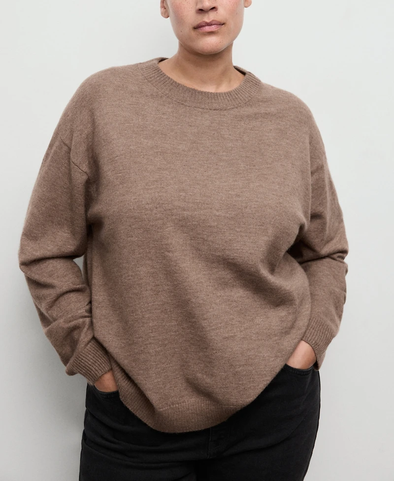 Mango Women's Ribbed Trim Oversized Sweater