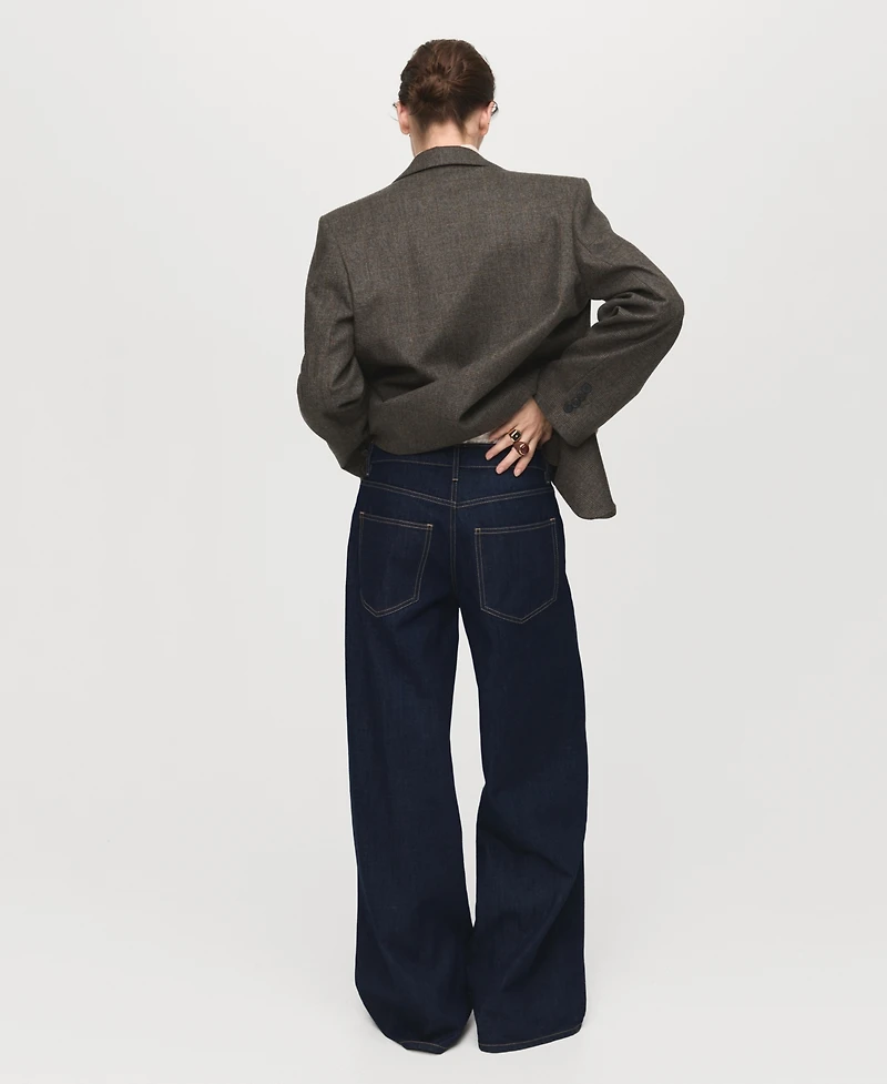 Mango Women's Low-Rise Wide-Leg Jeans