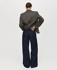 Mango Women's Low-Rise Wide-Leg Jeans