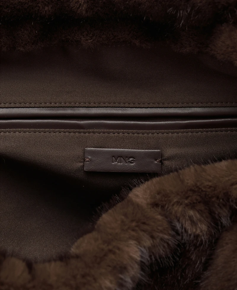 Mango Women's Fur Effect Shoulder Bag