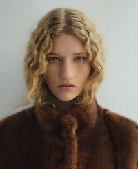 Mango Women's Faux Fur Effect Pockets Jacket